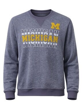 NWT Michigan Wolverines Youth Medium 8/10 Crewneck Sweatshirt Gray NCAA